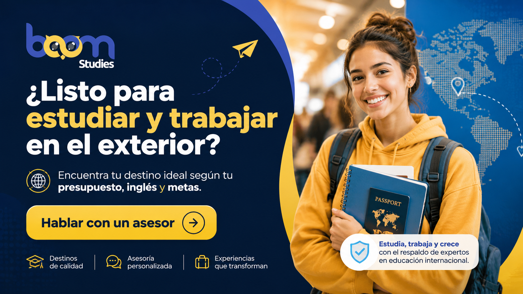 Orientación personalizada Boom Studies para estudiar y trabajar en el exterior